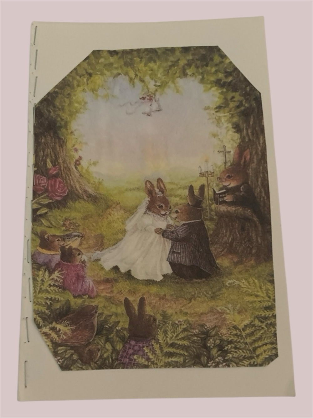 Vintage-Style Rabbit Wedding Notebook – Handmade Aesthetic Diary
